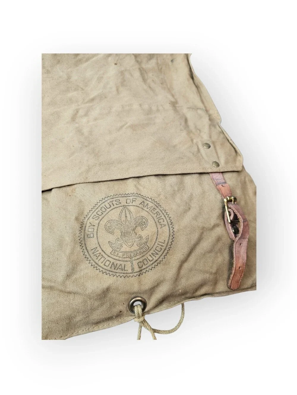 Vintage Boy Scouts of America Yucca Pack Canvas Backpack Rucksack Leather Straps